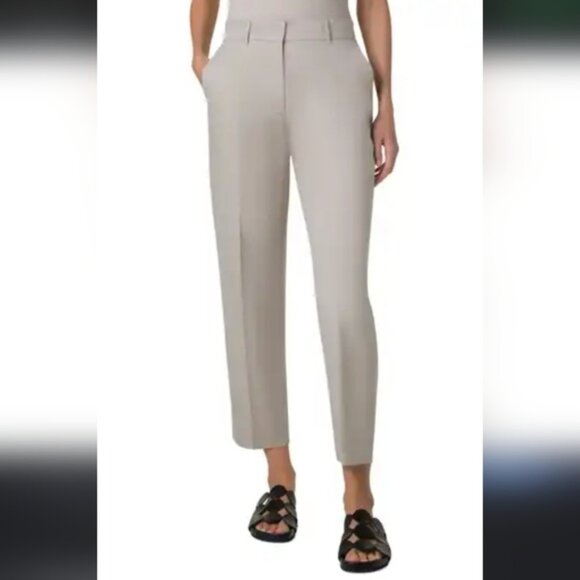 Akris Punto Pants - Akris Punto Frankie Wool Crepe Tapered Quiet Luxury Stretch Cream Trousers 8